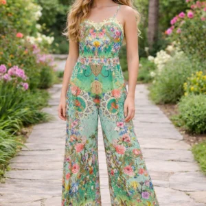 Green Floral Jumpsuit