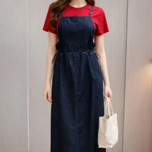 Denim Pinafore Dress Set