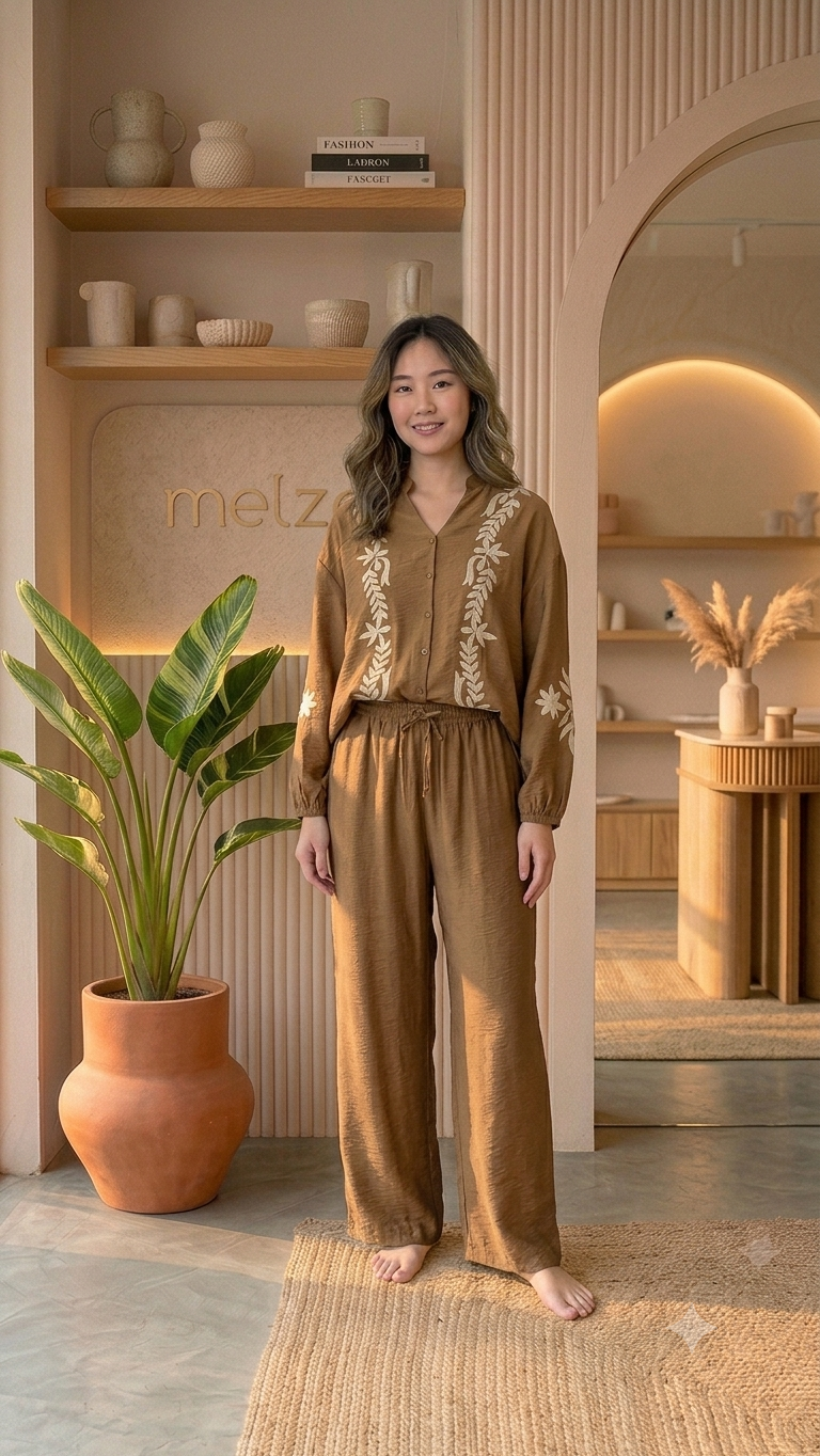 Embroidered Relaxed Co-ord Set